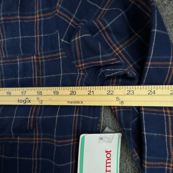 Marmot Women's Fairfax Midweight Boyfriend Flannel Shirt Blue Check Button Up - Picture 5 of 11